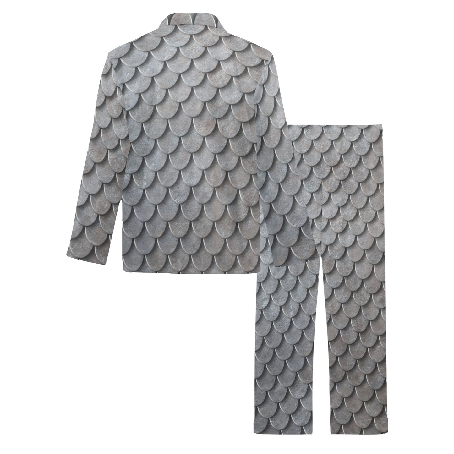 Armor Scales Pattern Print Design 03 Men's Long Pajama Set