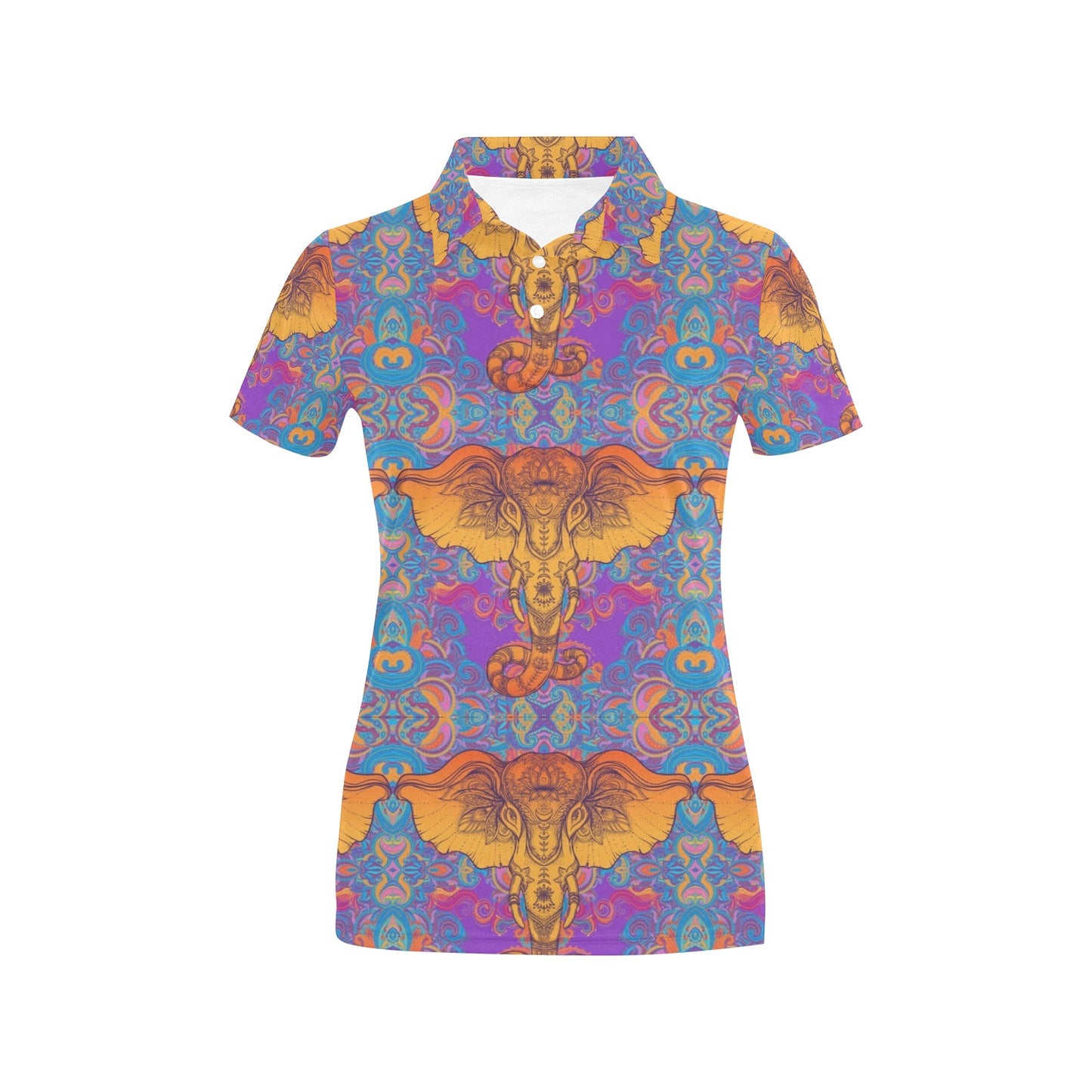 Gold Elephant Indian Women's Polo Shirt