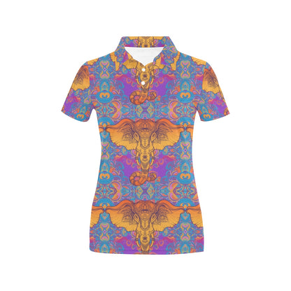Gold Elephant Indian Women's Polo Shirt