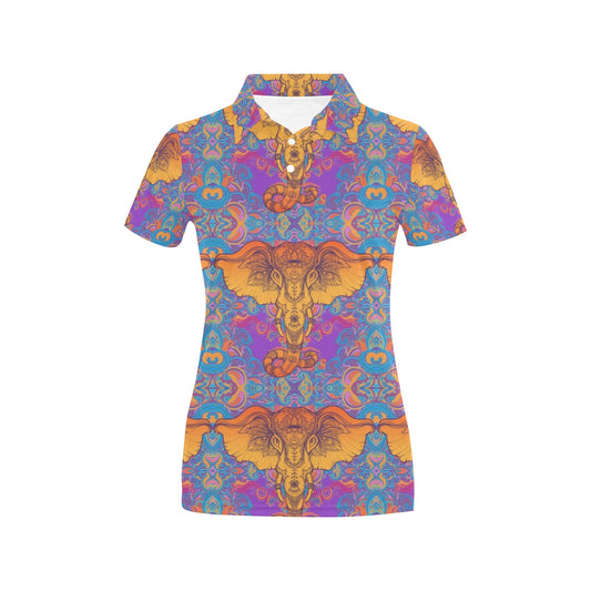 Gold Elephant Indian Women's Polo Shirt
