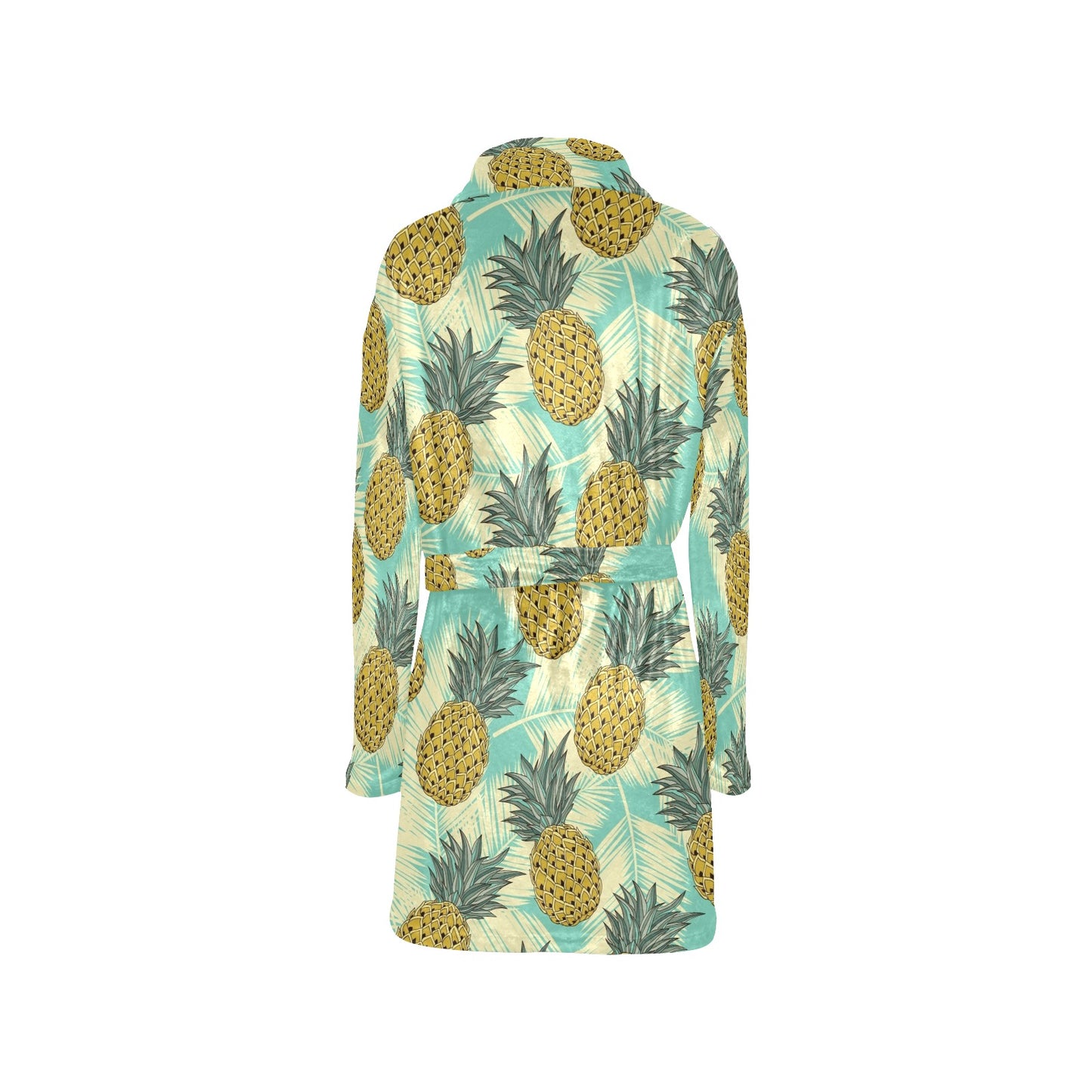 Pineapple Pattern Print Design PP03 Women's Fleece Robe