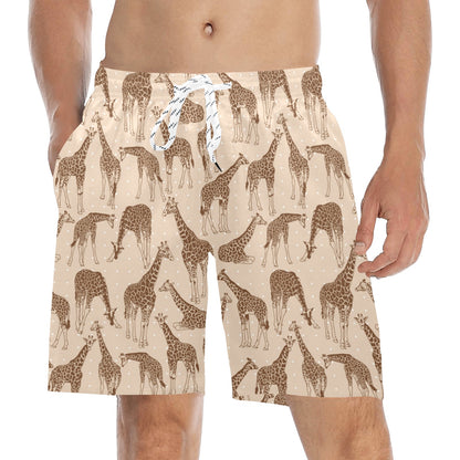 Giraffe Pattern Design Print Men's Swim Trunks Beach Shorts