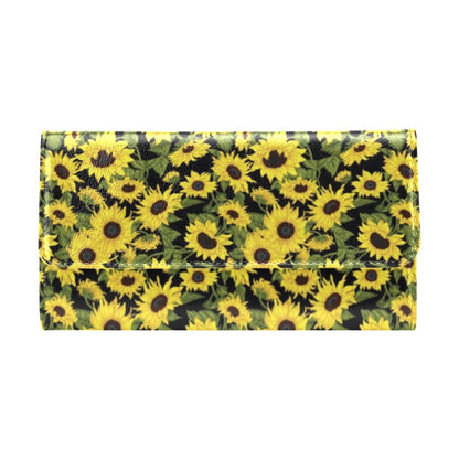 Sunflower Fresh Bright Color Print Women's Trifold Wallet