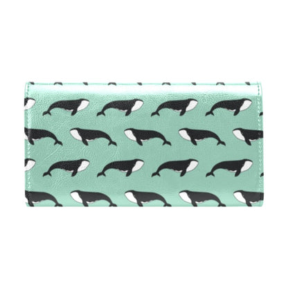 Whale Print Design LKS307 Women's Trifold Wallet