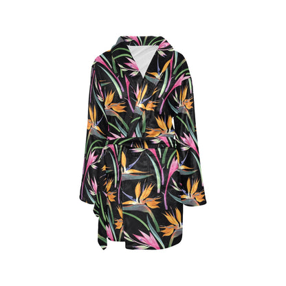 Tropical Flower Pattern Print Design TF017 Women's Fleece Robe