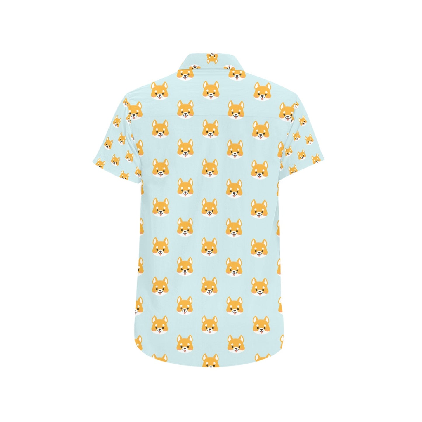 Shiba Inu Print Design LKS301 Men Short Sleeve Button Up Shirt