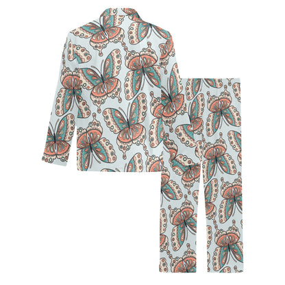 Butterfly Pattern Men's Long Pajama Set