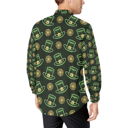 St Patricks Day Print Design LKS308 Men's Long Sleeve Dress Shirt