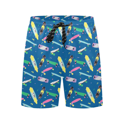 Skateboard Print Design LKS302 Men's Swim Trunks Beach Shorts