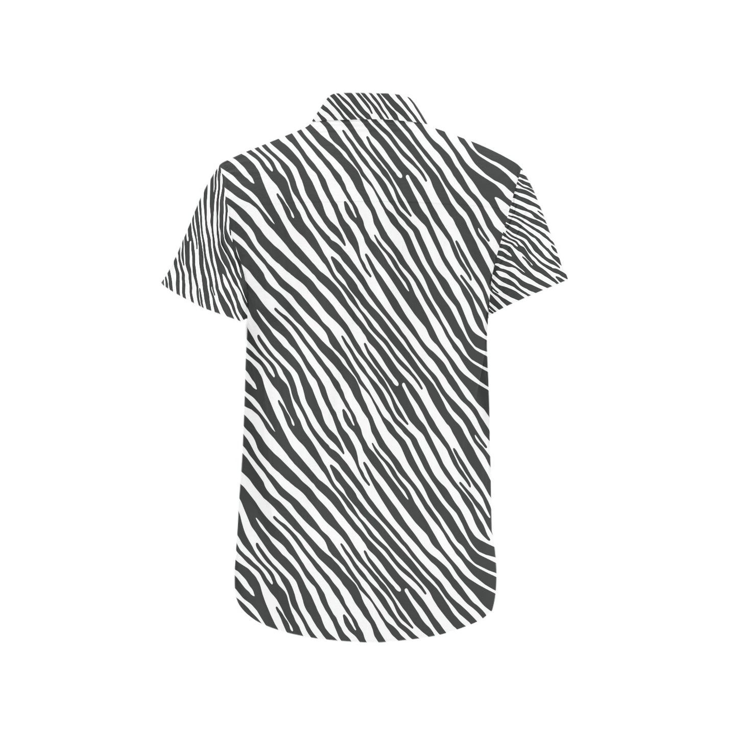 Zebra Classic Print Design LKS302 Men Short Sleeve Button Up Shirt