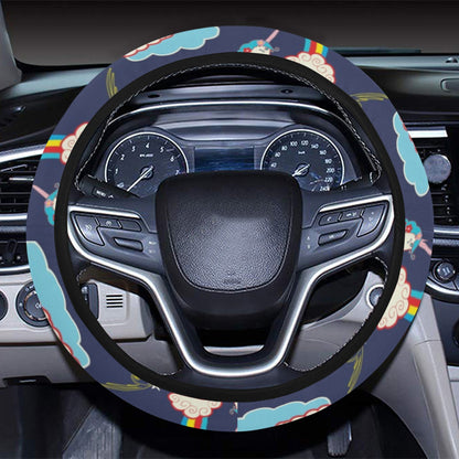 Unicorn Print Design LKS304 Steering Wheel Cover with Elastic Edge