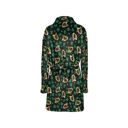 Harp Print Design LKS402 Women's Fleece Robe