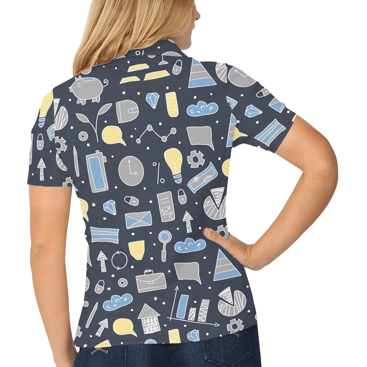 Accounting Financial Pattern Print Design 04 Women's Polo Shirt