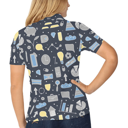 Accounting Financial Pattern Print Design 04 Women's Polo Shirt