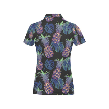 Pineapple Pattern Print Design PP04 Women's Polo Shirt