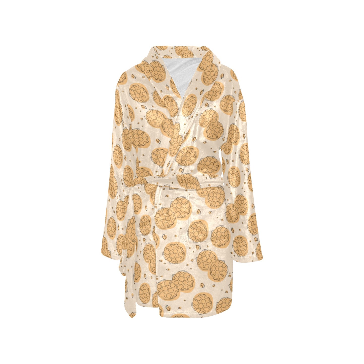 Waffle Print Design LKS303 Women's Fleece Robe