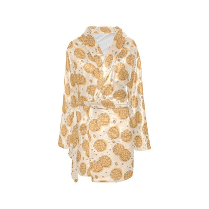 Waffle Print Design LKS303 Women's Fleece Robe