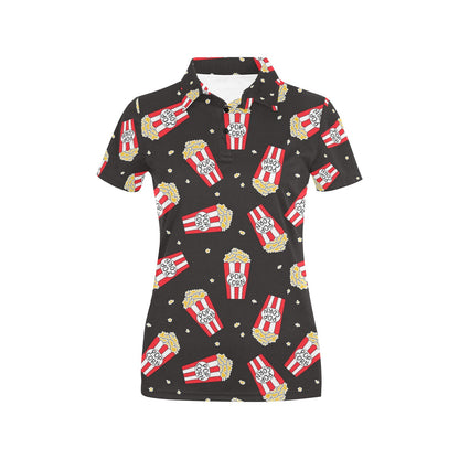 Popcorn Pattern Print Design A01 Women's Polo Shirt