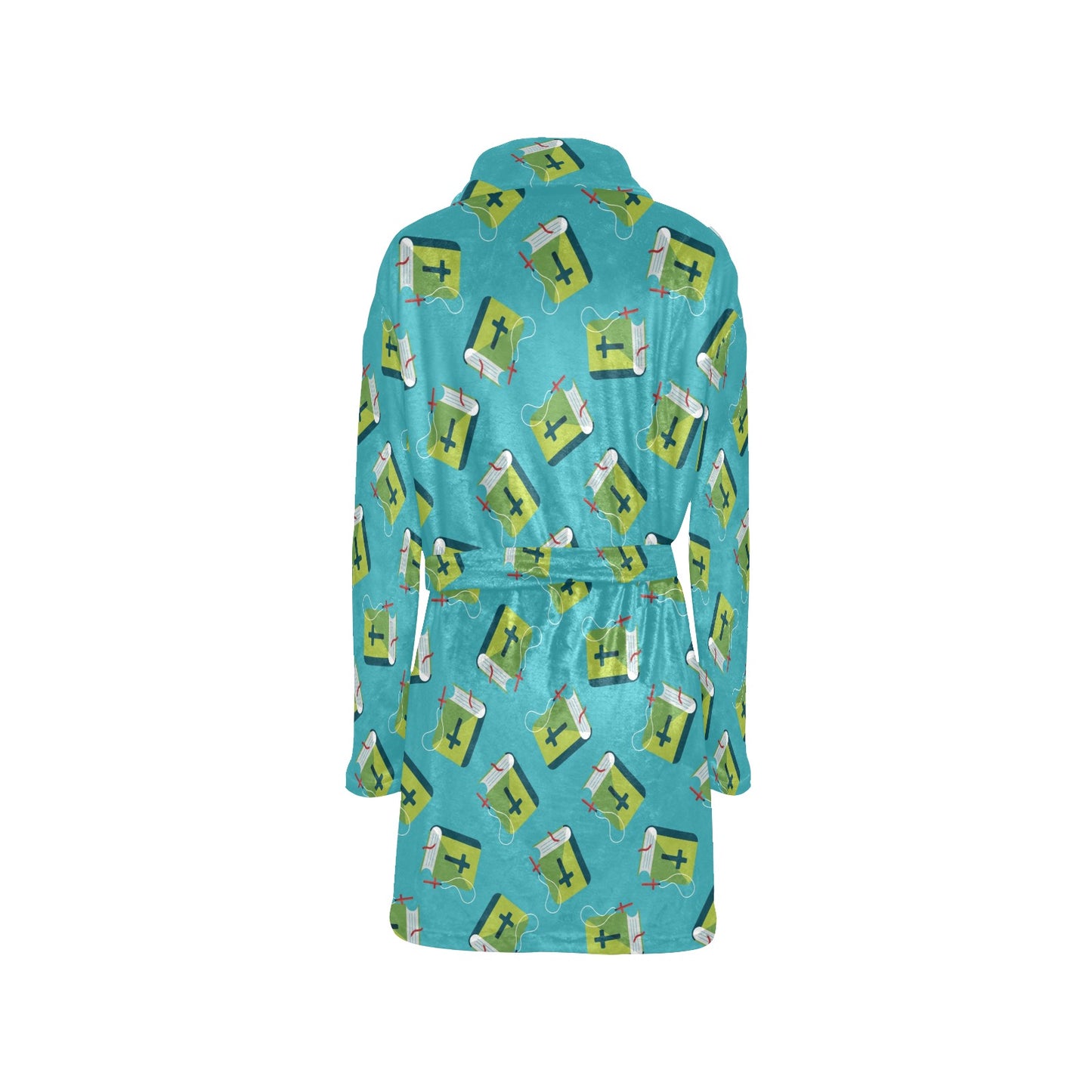 Bible Pattern Print Design 01 Women's Fleece Robe