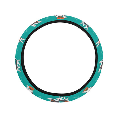 Siberian Huskies Print Design LKS303 Steering Wheel Cover with Elastic Edge