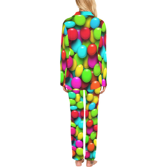 Candy Pattern Print Design CA03 Women's Long Pajama Set