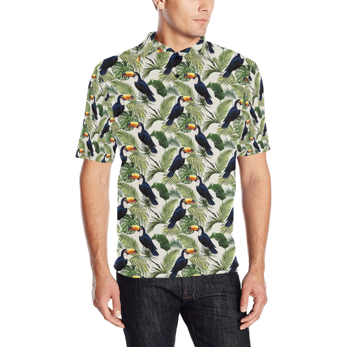 Toucan Print Design LKS308 Men Polo Shirt