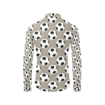 Soccer Ball Print Design LKS302 Men's Long Sleeve Dress Shirt