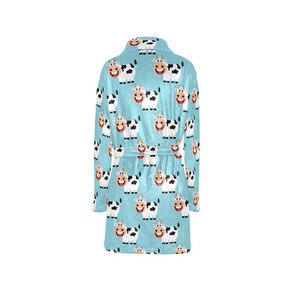Cattle Cute Pattern Print Design 01 Women's Fleece Robe