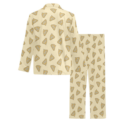Poop Emoji Pattern Print Design A02 Men's Long Pajama Set