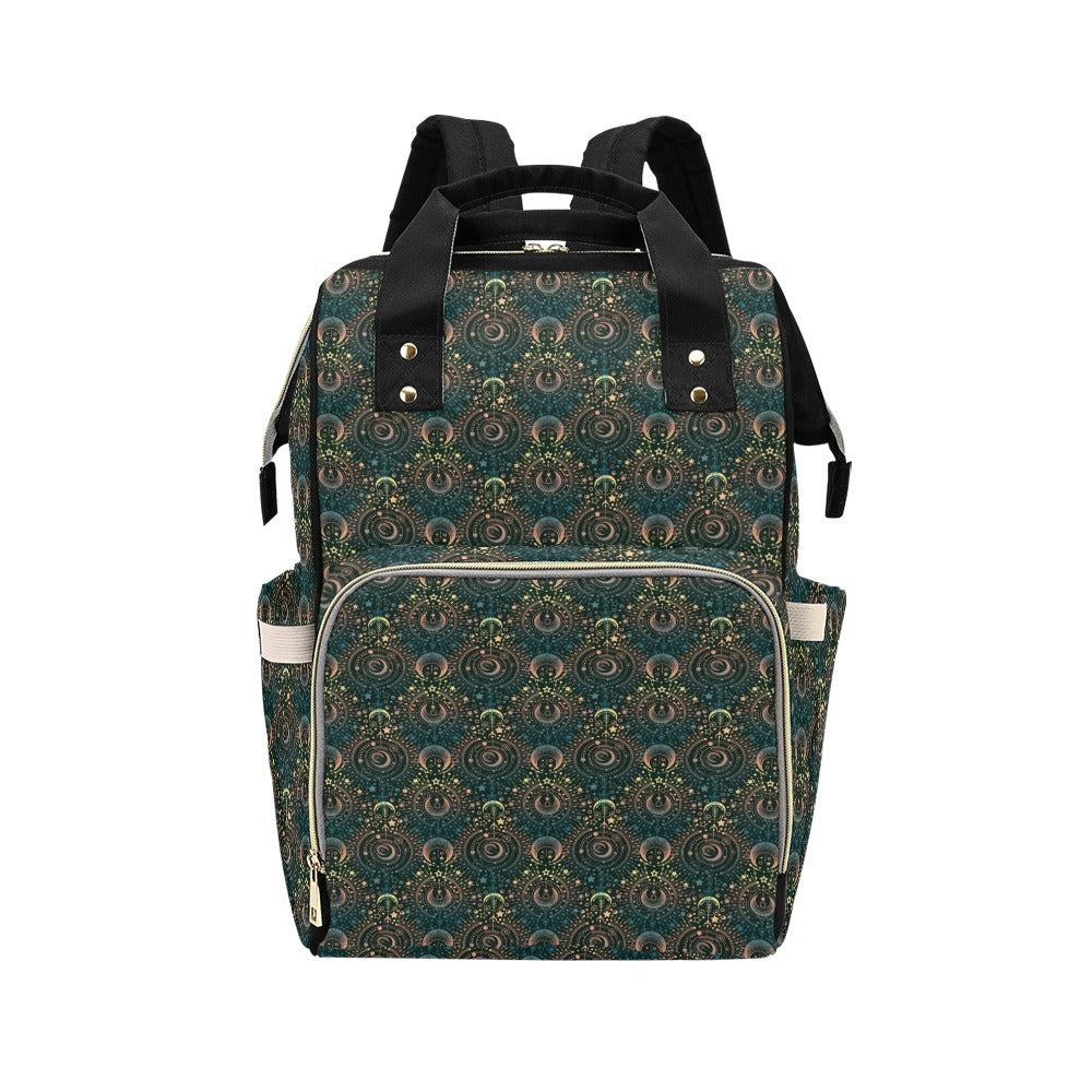 Sun Moon Print Design LKS307 Diaper Bag Backpack