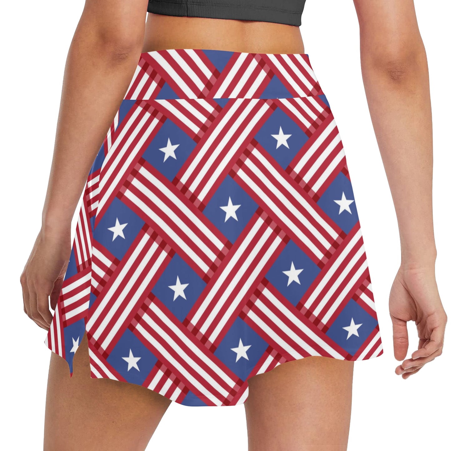 American flag Pattern 17" Golf & Pickleball Skort with Pockets