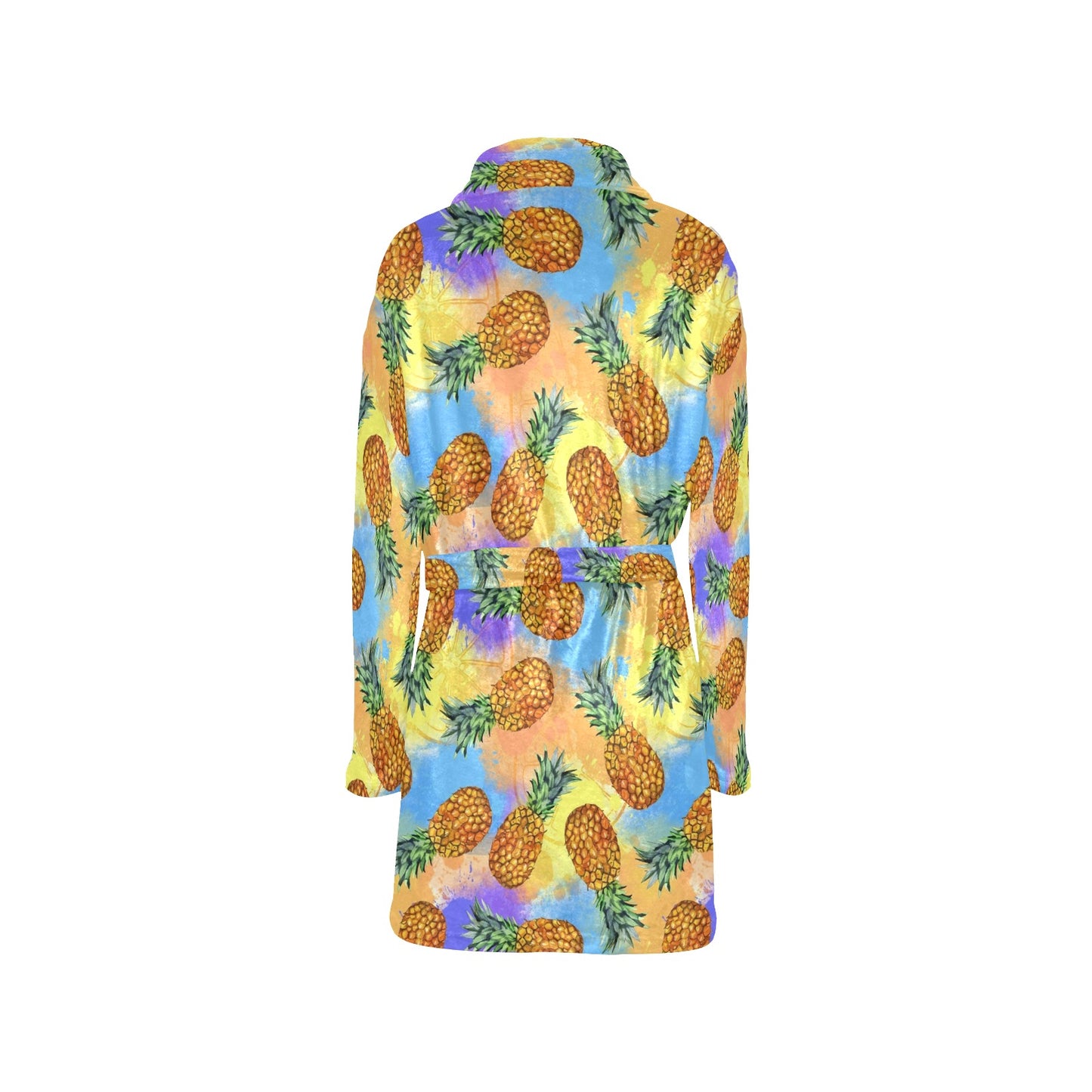 Pineapple Pattern Print Design PP09 Women's Fleece Robe