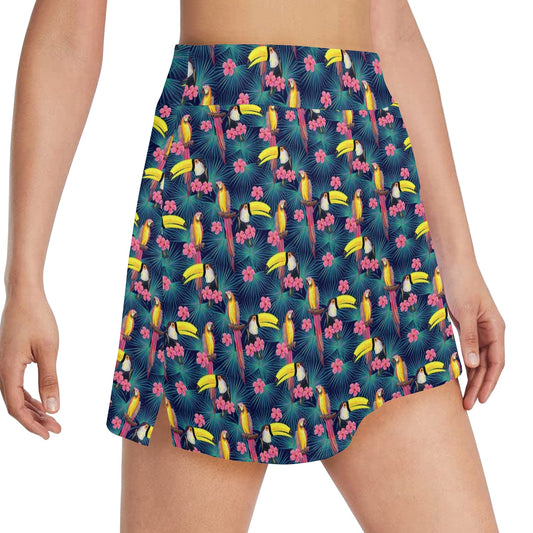 Toucan Parrot Design 17" Golf & Pickleball Skort with Pockets
