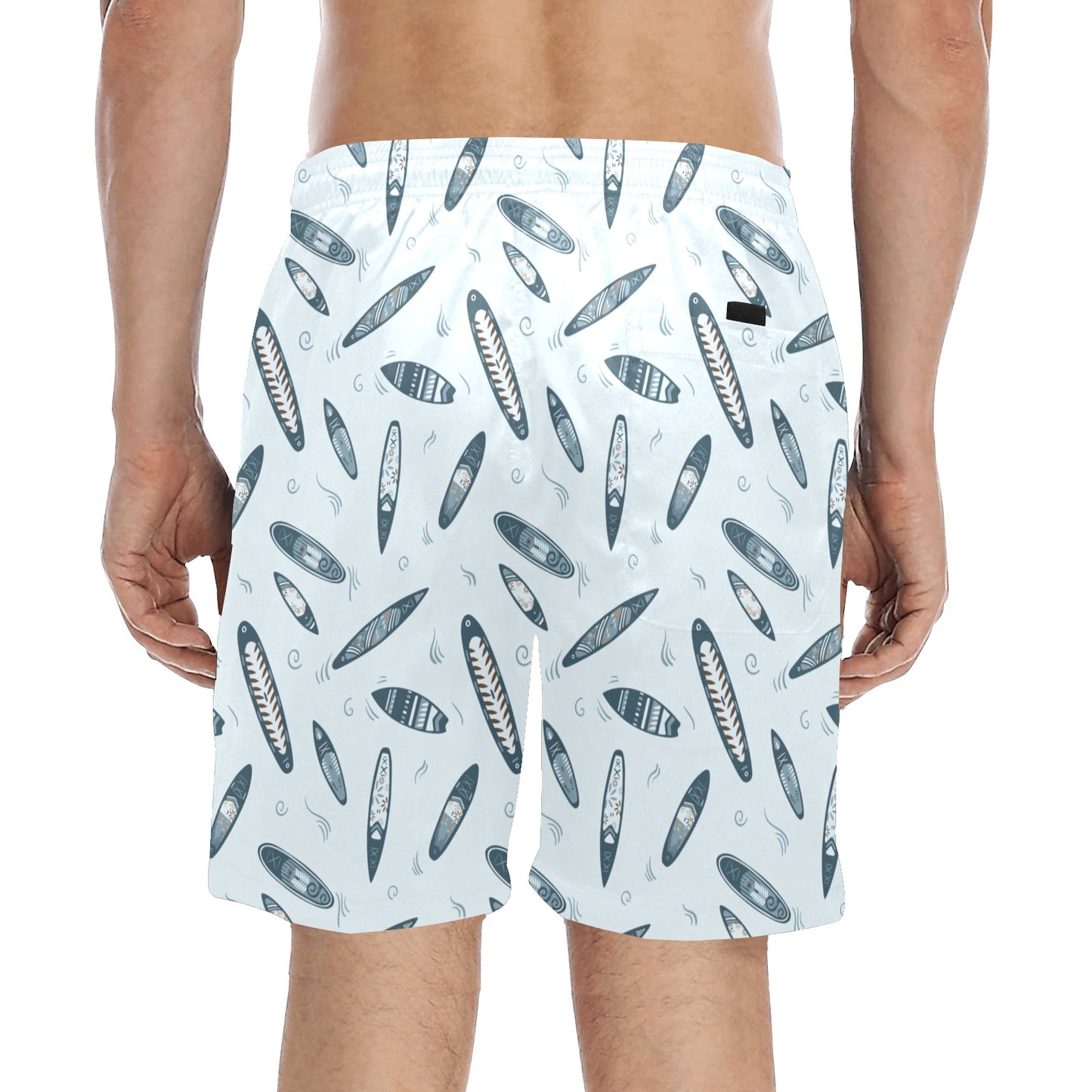Surfboard Print Design LKS306 Men's Swim Trunks Beach Shorts