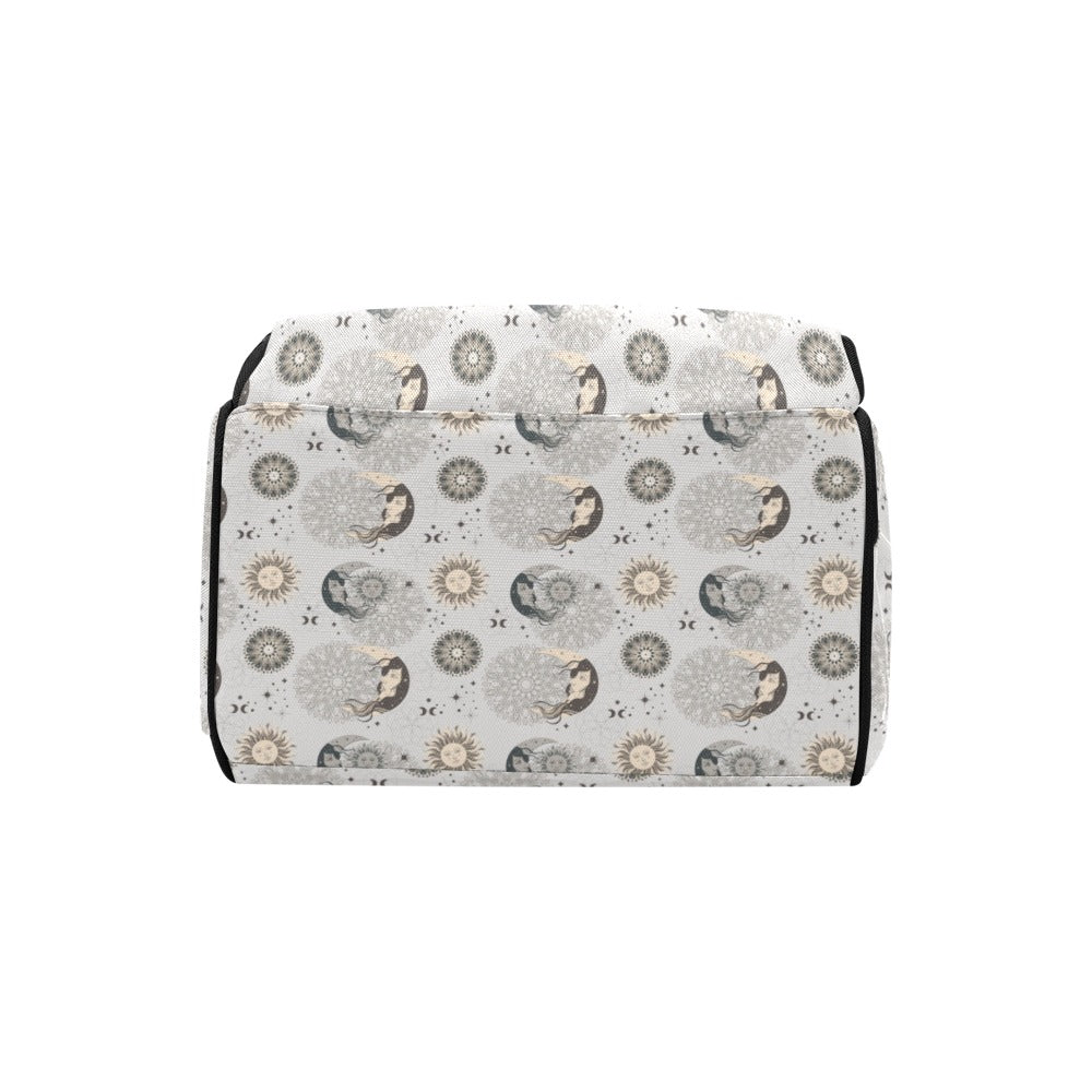 Sun Moon Print Design LKS302 Diaper Bag Backpack
