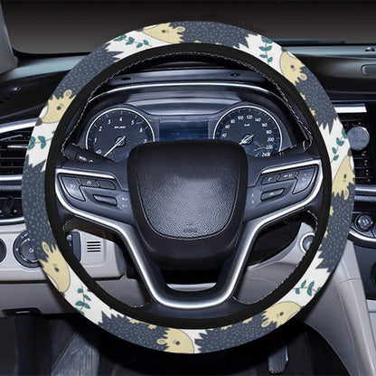 Hedgehog Print Design LKS401 Steering Wheel Cover with Elastic Edge