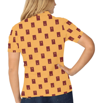 Bible Pattern Print Design 05 Women's Polo Shirt