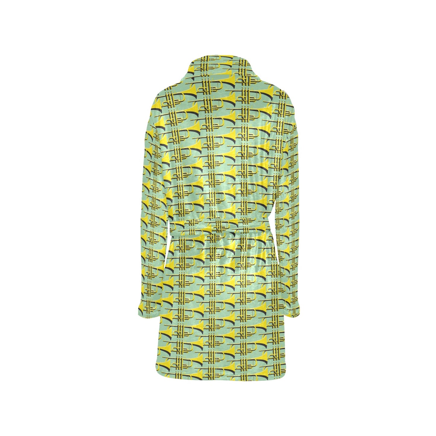 Trumpet Vintage Design Print Women's Fleece Robe