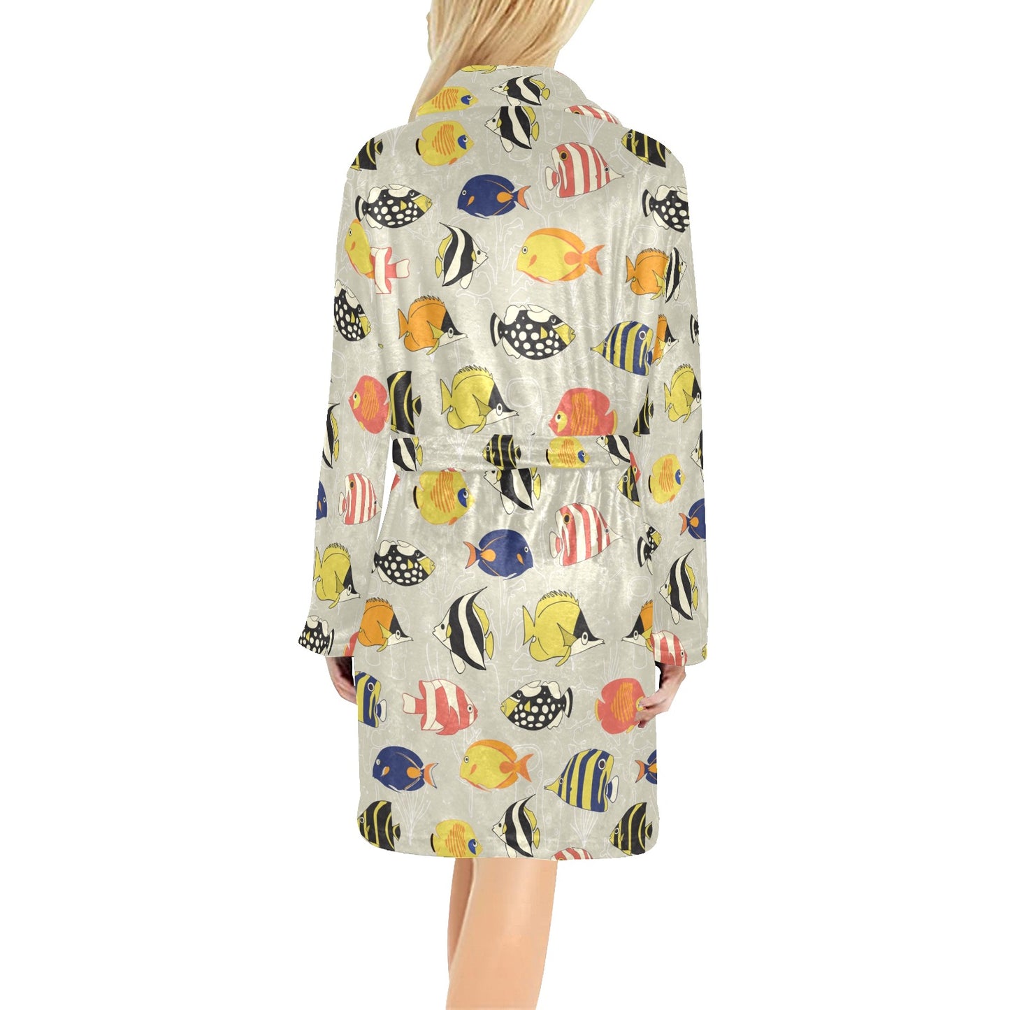 Angelfish Print Design LKS401 Women's Fleece Robe
