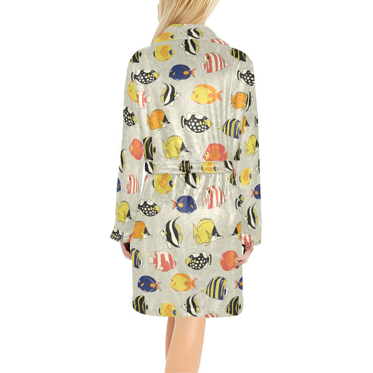 Angelfish Print Design LKS401 Women's Fleece Robe