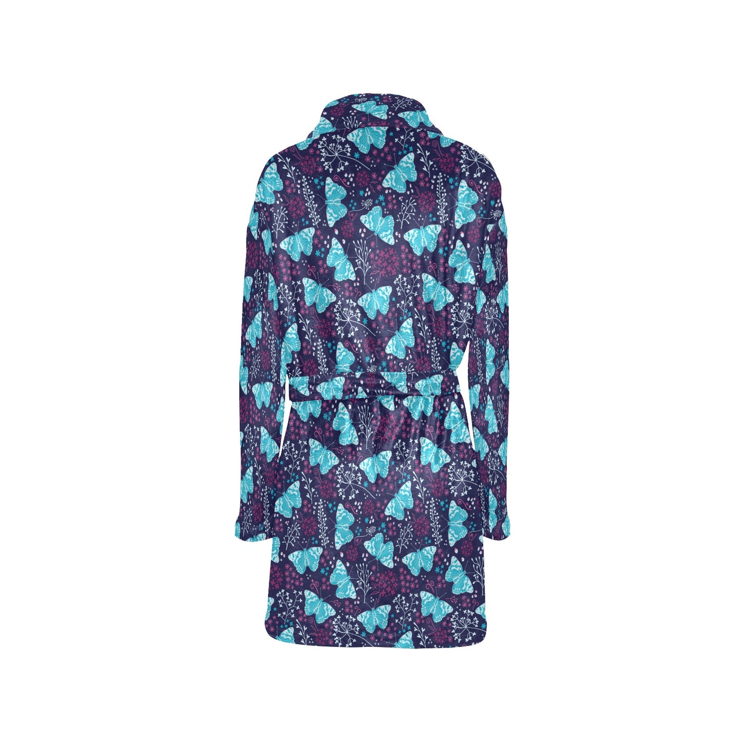 Butterfly Pattern Print Design 011 Women's Fleece Robe