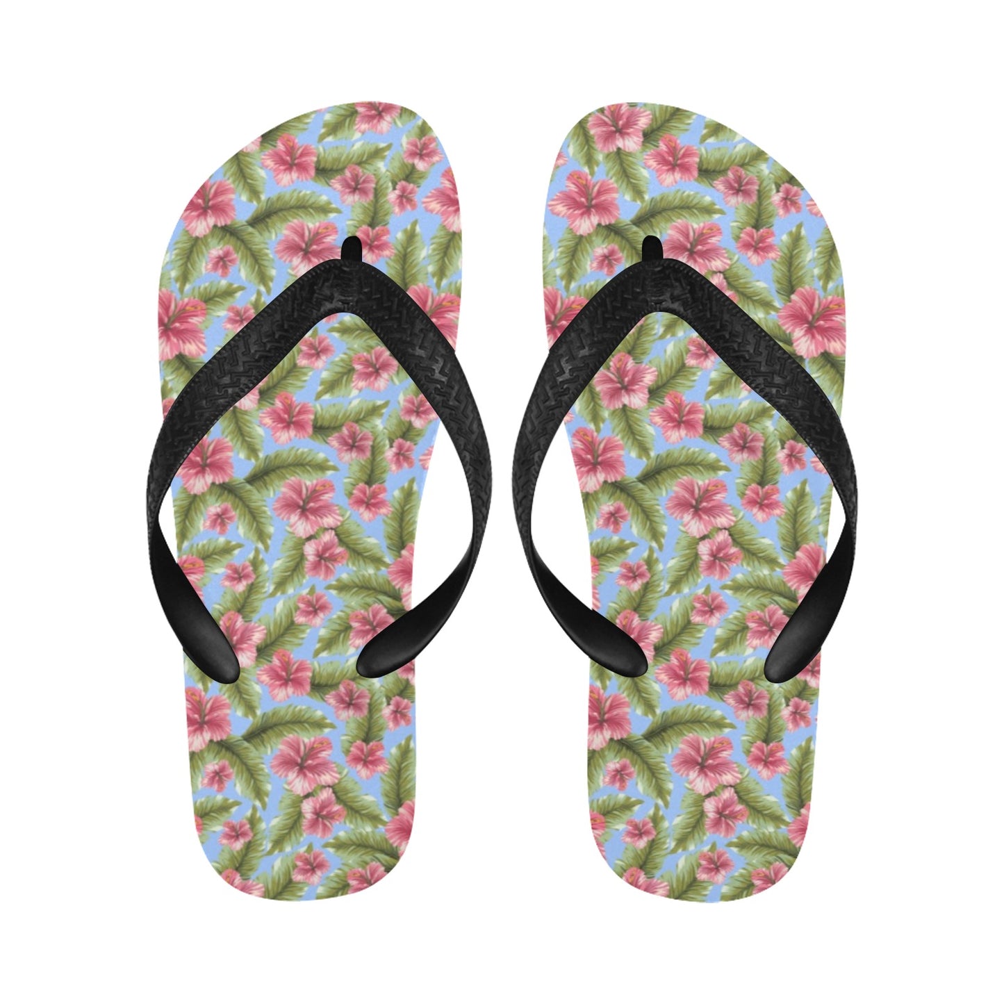 Tropical Flower Print Design LKS301 Flip Flops