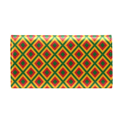 Rasta Reggae Color Cross Women's Trifold Wallet