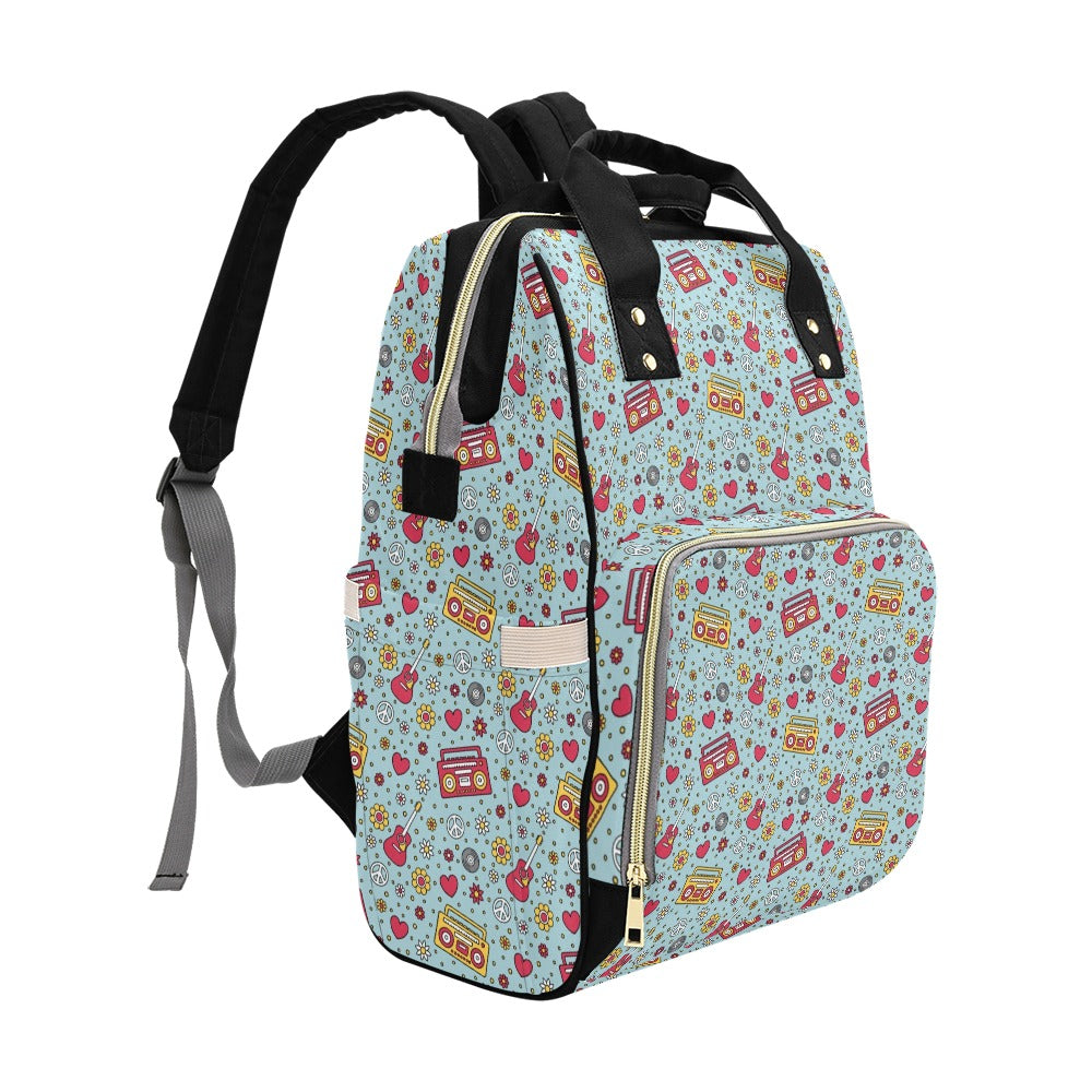 Hippie Print Design LKS307 Diaper Bag Backpack