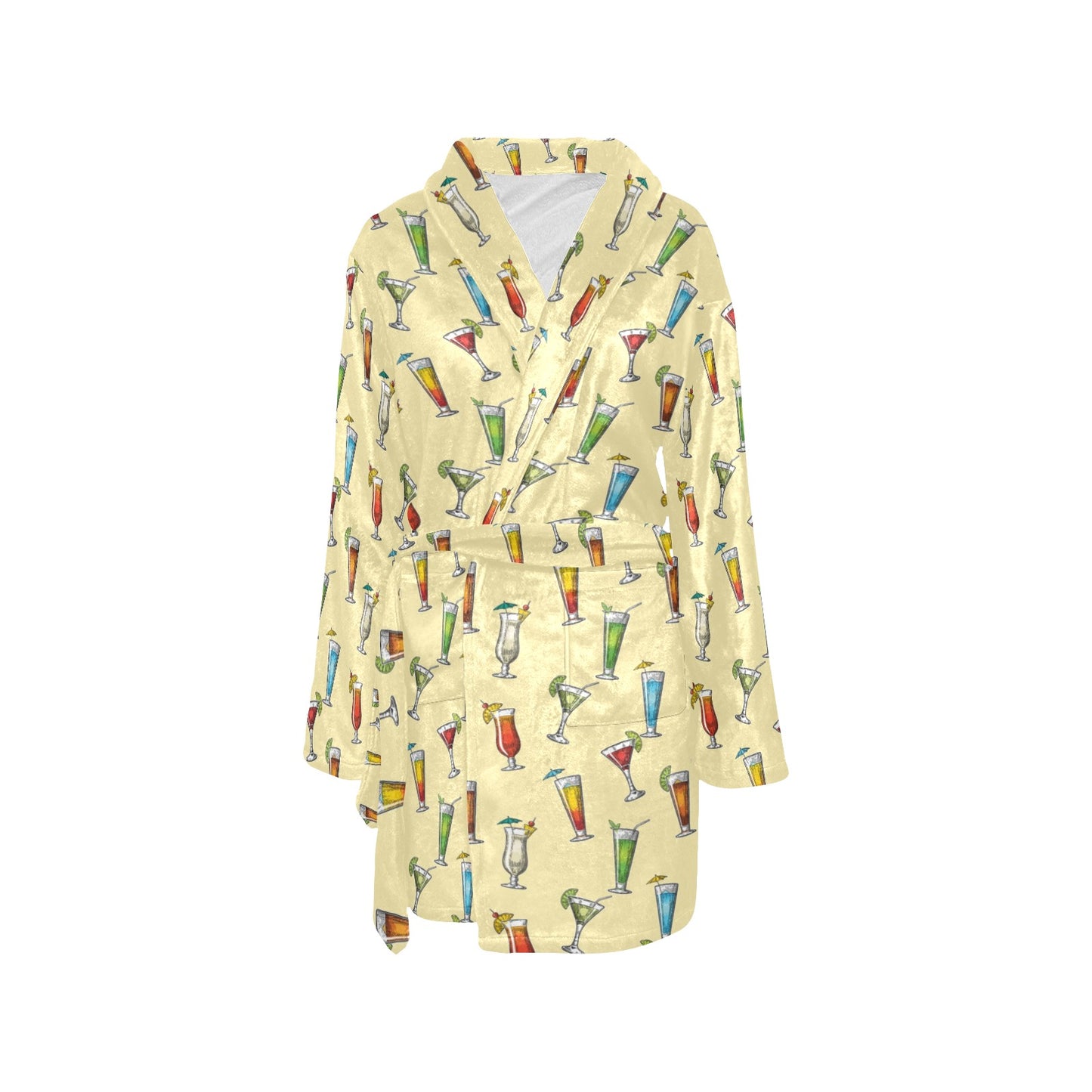 Cocktail Pattern Print Design 02 Women's Fleece Robe