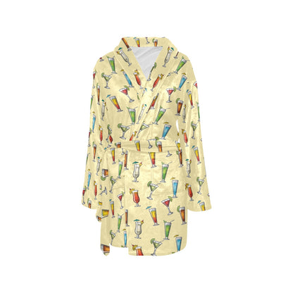Cocktail Pattern Print Design 02 Women's Fleece Robe