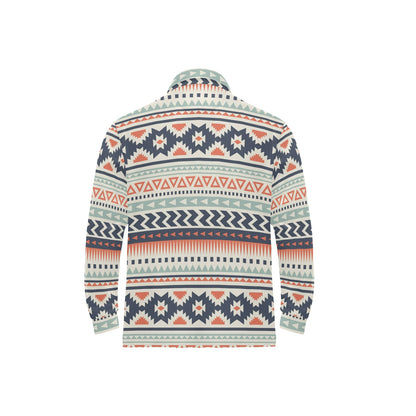 Tribal Aztec vintage pattern Long Sleeve Polo Shirt For Men's