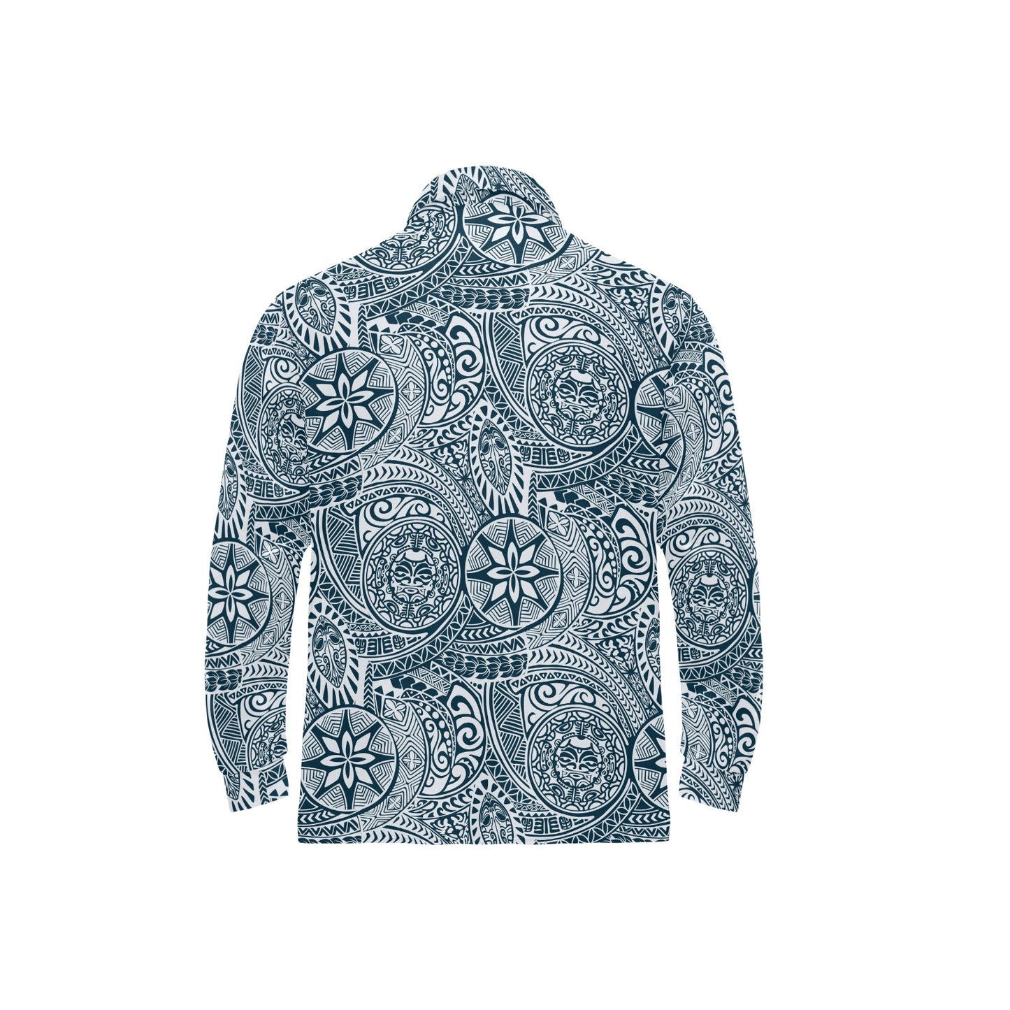 Samoan Pattern Print Design LKS306 Long Sleeve Polo Shirt For Men's