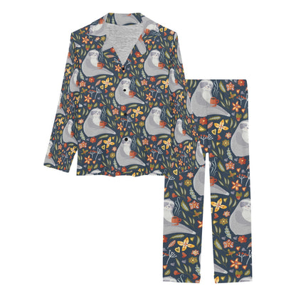 Sloth Print Design LKS303 Women's Long Pajama Set
