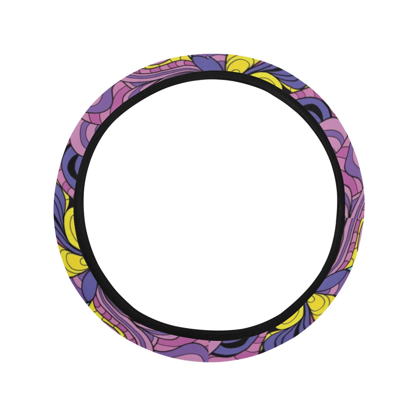 Trippy Print Design LKS305 Steering Wheel Cover with Elastic Edge
